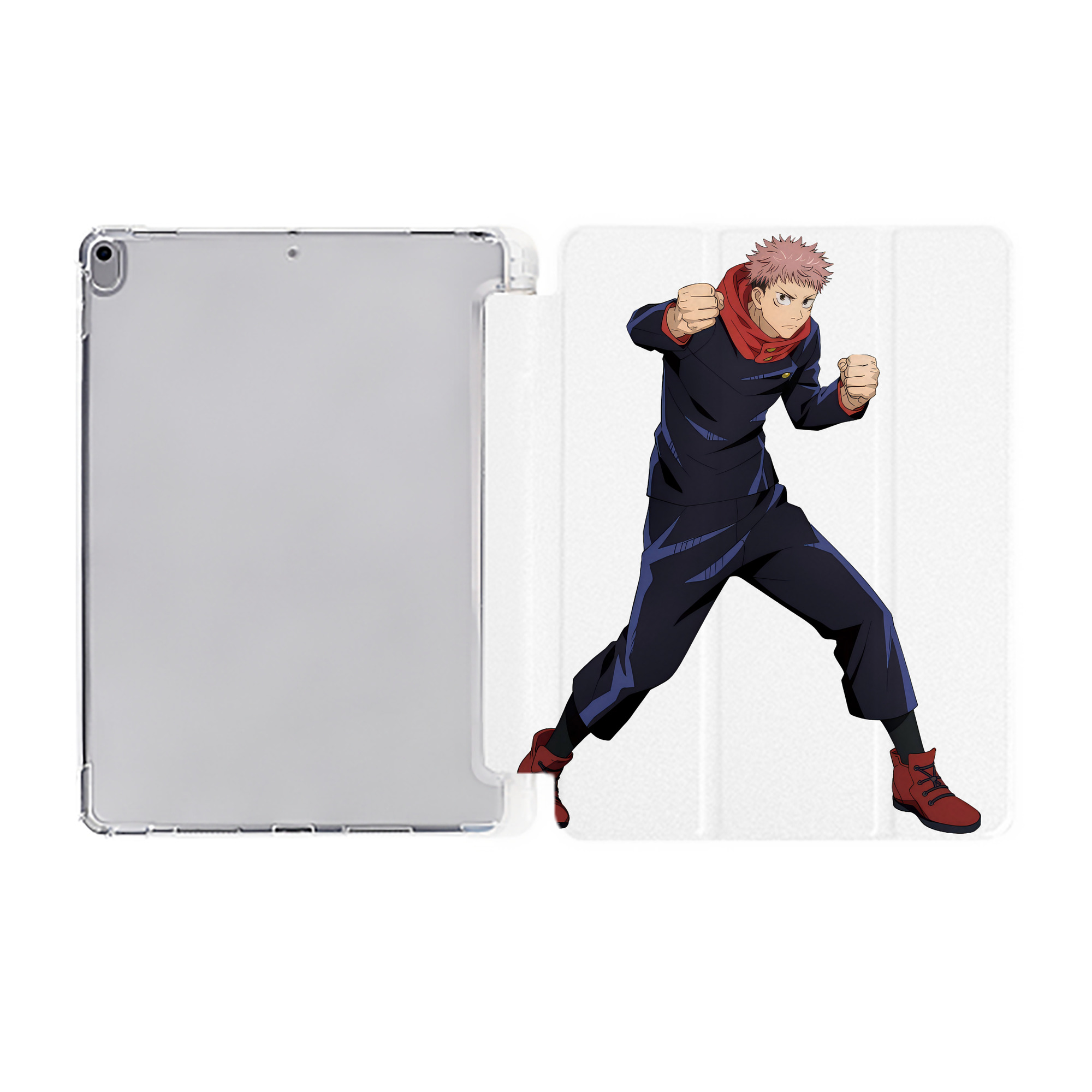 （画像用） 呪術廻戦 Jujutsu Kaisen IPad ケース ペン収納付き 三つ折りスタンド PUレザー×シリコン 対応機種9.5/10.5/10.9インチ